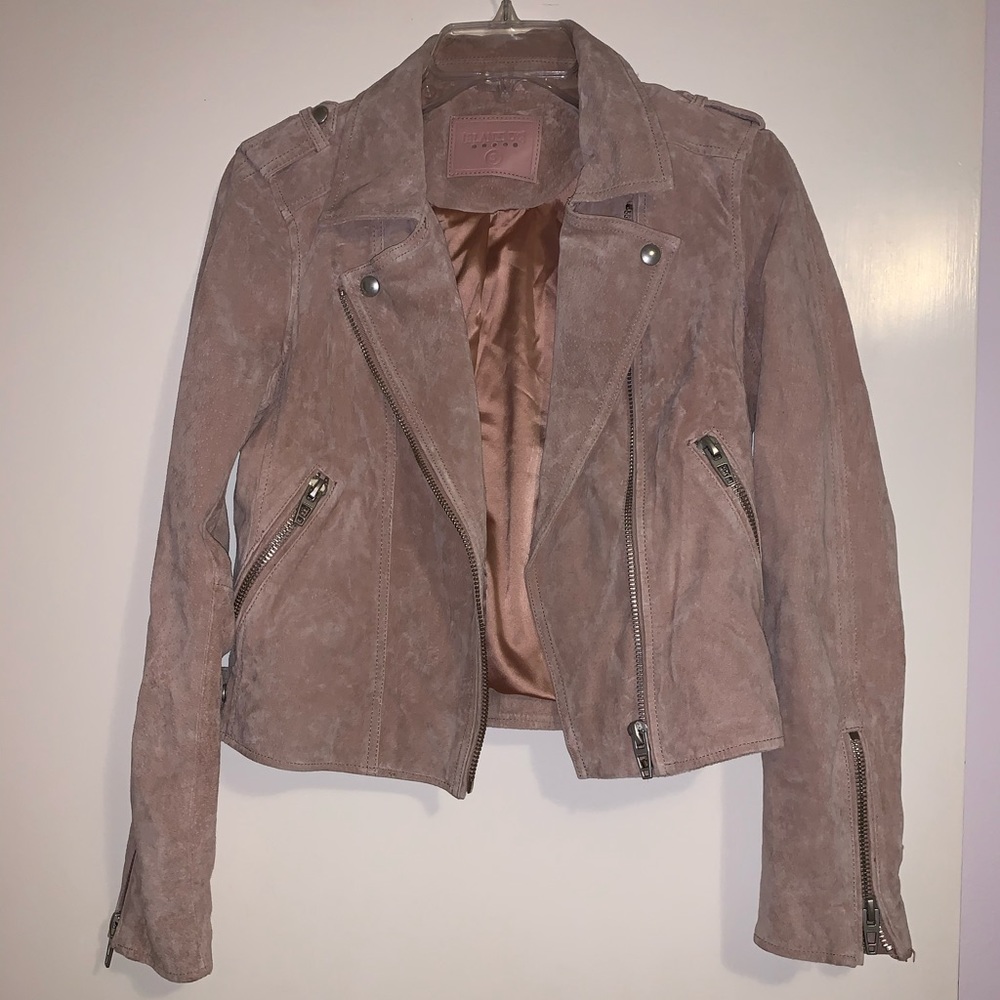 BLANKNYC Denim Pink Suede Moto Jacket